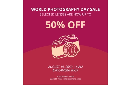 World Photography Day Flyer Vector