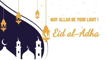 Free Eid al-Adha Wishes Background Template to Edit Online
