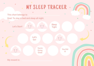 Free Rainbow Sleeping Chart For Girls Template to Edit Online