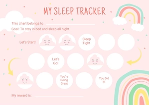 Rainbow Sleeping Chart For Girls