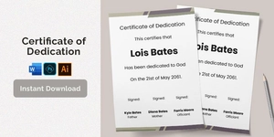 Child Dedication Certificate