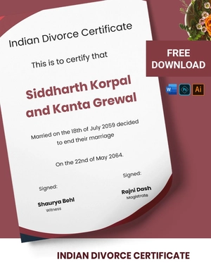 Indian Divorce Certificate Indian Divorce Certificate