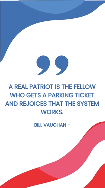 Free Bill Vaughan Patriotism Parking Ticket System Works Quote Template to Edit Online