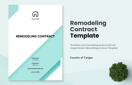 Remodeling Contract Template Remodeling Contract Template