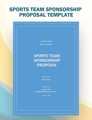 Sports Team Sponsorship Proposal Template