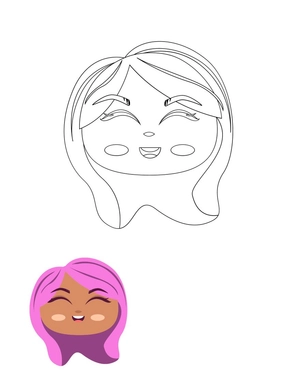 Barbie Face Coloring Page