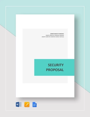 Security Proposal Template Security Proposal Template