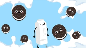National Oreo Cookie Day Cartoon Background