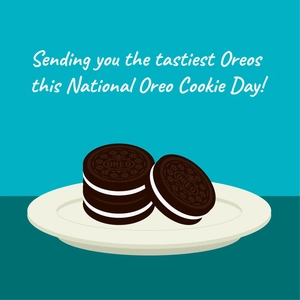 National Oreo Cookie Day Greeting Card Vector