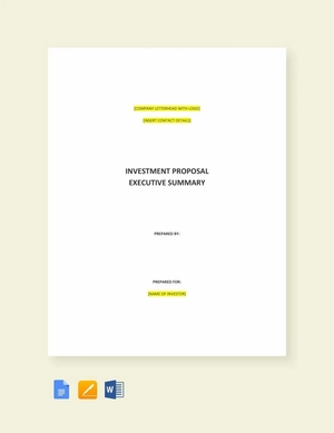 Executive Summary Proposal Template Executive Summary Proposal Template