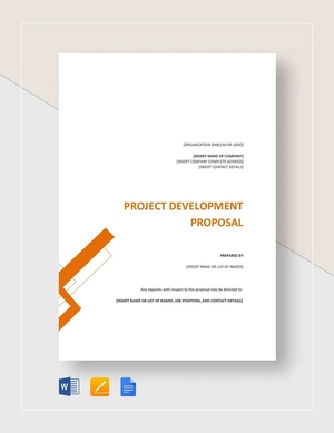 Project Development Proposal Template Project Development Proposal Template