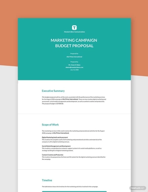 Simple Budget Proposal Template