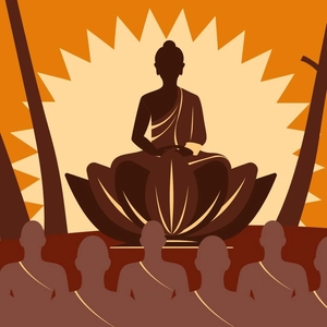 Makha Bucha Clipart Vector