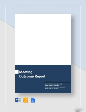 Meeting Outcome Report Template Meeting Outcome Report Template
