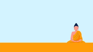 Makha Bucha Cartoon Background