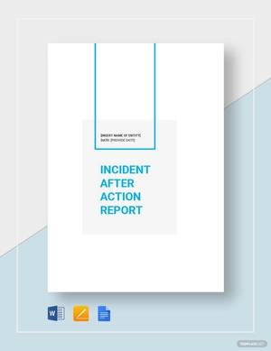 Incident After Action Report Template