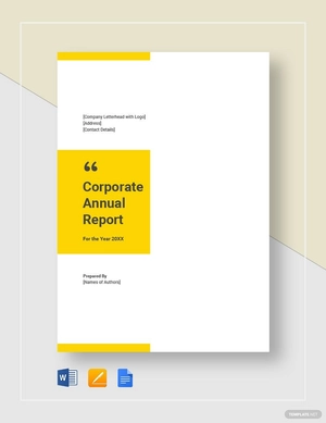 Corporate Annual Report Template