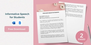Informative Speech Template For Students Informative Speech Template For Students