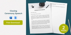 Closing Ceremony Speech Closing Ceremony Speech