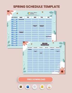 Spring Schedule Template