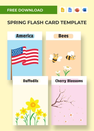 Spring Flash Card Template