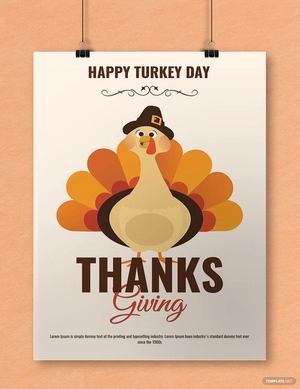 Happy Turkey Day Thanksgiving Poster Template Happy Turkey Day Thanksgiving Poster Template