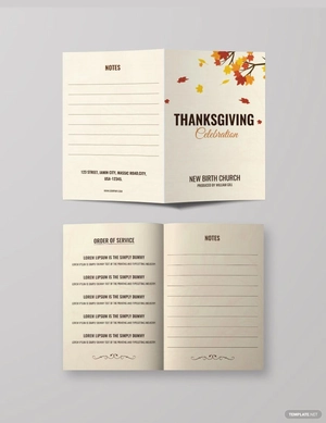 Thanksgiving Bi-Fold Celebration Brochure Template Thanksgiving Bi-Fold Celebration Brochure Template