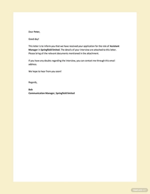 Interview Appointment Letter