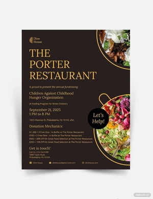 Restaurant Fundraising Flyer Template