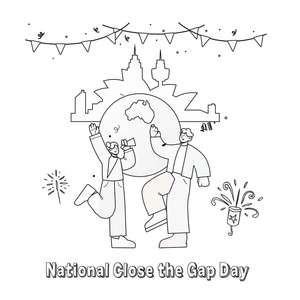 National Close the Gap Day Drawing Vector