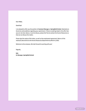 Private Company Appointment Letter
