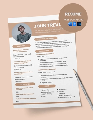 Simple Vice President of Human Resource Resume