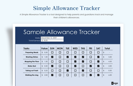 Simple Allowance Tracker Template