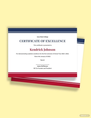 Academic Excellence Certificate Template