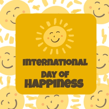 Free International Day of Happiness Poster Vector Template to Edit Online