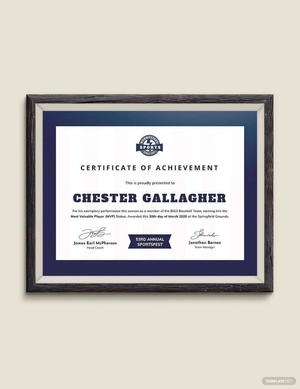 Baseball Award Certificate Template