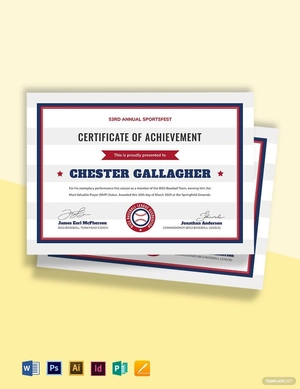 Simple Baseball Award Certificate Template