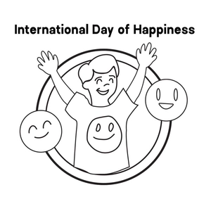 International Day of Happiness Drawing Vector