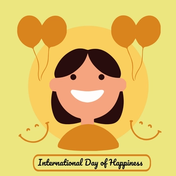 Free International Day of Happiness Celebration Clipart Template to Edit Online