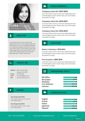 Editable Architecture Resume