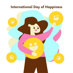 International Day of Happiness Cartoon Vector