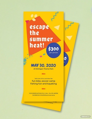 Summer Camp Rack Card Template