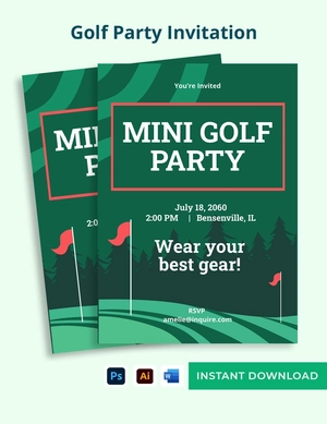 Golf Party Invitation