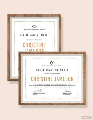 Merit Award Certificate Template