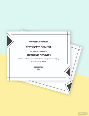 Simple Certificate of Merit Template