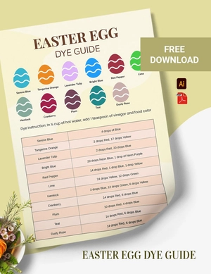 Easter Egg Dye Chart