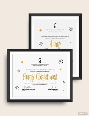 Simple Christmas Gift Certificate Template