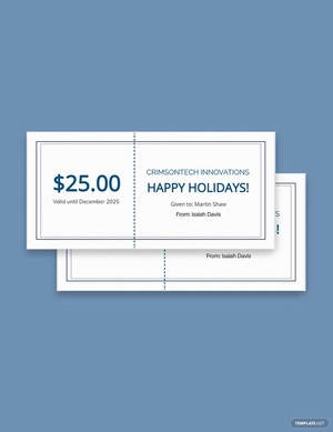 Company Holiday Gift Certificate Template
