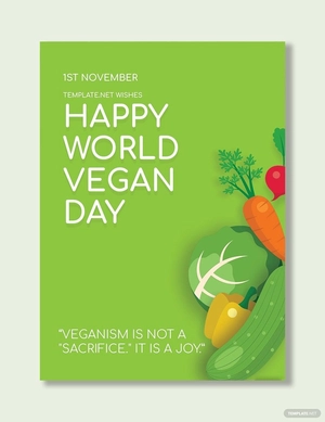 World Vegan Day Greeting Card Template