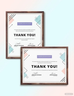 Customer Appreciation Certificate Template